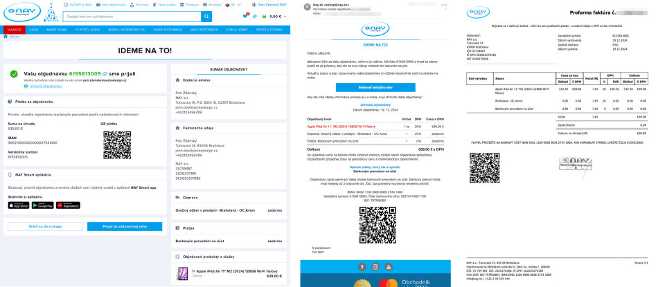 Ukázka práce s QR kódem na e-shopu www.nay.sk